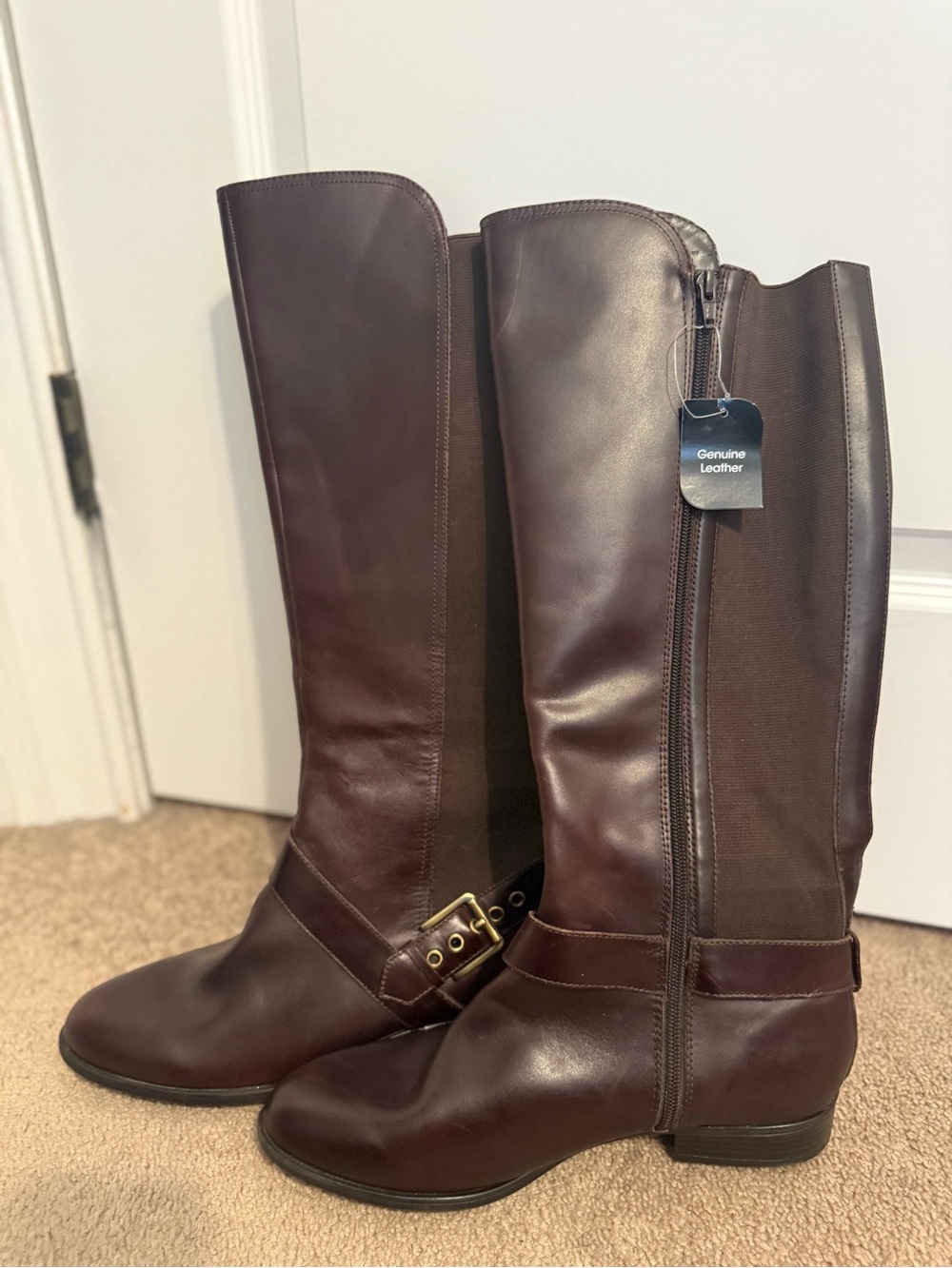 Liz Claiborne Women's Brown Riding Leather Boots Size 10 NWT